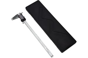 YOSOO Medidor Digital con Pantalla LCD y Micrómetro de Acero Inoxidable Precisión de Conversión con Estuche Robusto 300 mm (Sin Batería)