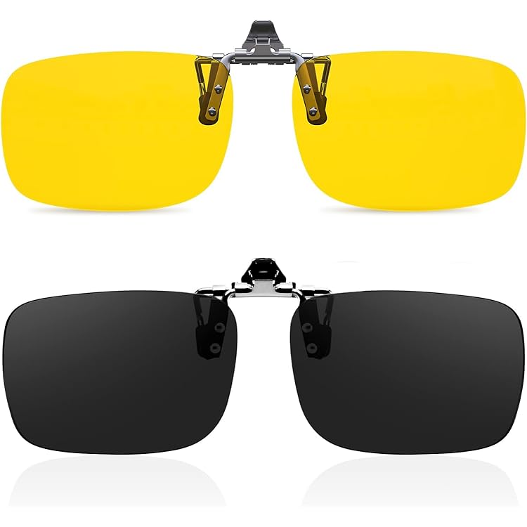 Polarisierte Nachtfahrbrille Clip - Gelbe UV400 Aufsatzbrille Für Brillenträger