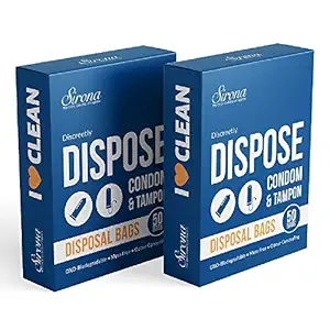 Sirona Tampons and Condoms Disposal Bags - 50 Bags, Pack of 2