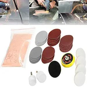 DIY Crafts 33 Pcs Deep Scratch Remover Car Glass Headlight Windshield Polishing Kit 3 Wheel Cerium Oxide Cream Car Window Repair Polishing TREO 95% 2.5microns 1.75oz (100 Grm, Light Pink)