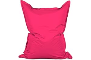 Lumaland Poltrona Sacco Pouf | Bean Bag grande XXL per interni & esterni | 140x180cm idrorepellente | Con rivestimento lavabile | Incl. borsa interna ricaricabile con perle EPS da 380 litri [Rosa]