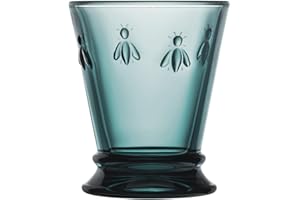 La Rochère-Lot 6 verres à eau bleu nuit-ABEILLE-Origine France Garantie