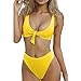 Produktbild Bikini Vovotrade Gelb Damen Stück Von Badeanzug Solide Bowknot Bikini Bademode Strandkleidung Baden Passen (Gelb, Size:S)