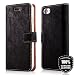 Produktbild Samsung Galaxy S6 Edge SM-G925F Premium Ledertasche Schutzhülle Wallet Case aus Nubukleder mit Kreditkarten / Notizen Fachern (Schwarz) von Surazo® Vintage Kollektion