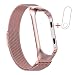 Produktbild Big-Mountain Milanese Magnetic Edelstahl Armband Für Xiaomi Mi Band 3 | mit Metallgehäuse und Film | Uhrenarmband Strap Metal Ersatz Band | für Herren Damen | 190-210mm (Rosa)