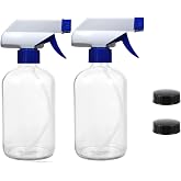 Sampex Empty Whisper Spray plastic Bottle 500ml 2 bottles and 2 caps [chemical Resistant]