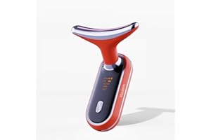 MASDERM - Massaggiatore Facciale Rassodante Antieta, Dispositivo Viso e Collo con Luce LED Rossa ed EMS, Apparecchio Elettrico Professionale Red Light Therapy, Trattamento Anti-rughe e Lifting