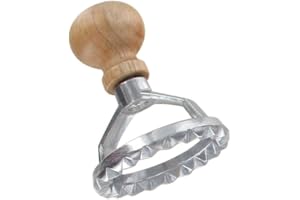 Fackelmann, stampino per ravioli rotondi, Ø 5,5 cm, Sybaris, manico in legno. (Quantità:1 pezzo)