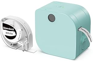 Goknu P12 Label Maker, Bluetooth Label Maker Machine with Tape Label Printer Machine for Storage, Office, Home, Organizing, Compatible with Ios & Android with 1 Pack Label Tape, Green