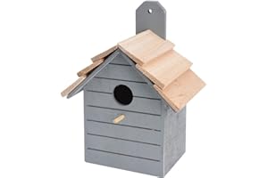ABRUS® Wooden Bird House Outdoors | Assorted Decorative Hanging Bird House Garden (Grey)