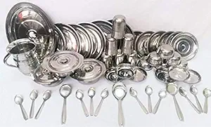 DeV Stainless Steel Pigeon Dinner Set 51 Pcs Stainless Steel Dinner Set (Dinner_51pcs_04)