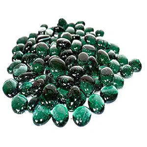 Power Stone Decorative Glossy Shiny Polished Round Glass Pebbles for Vase Filler Plant Pots Home Table Decor Aquarium Fish Tanks Outdoor Garden Decoration (Aqua Green, 1Kg)