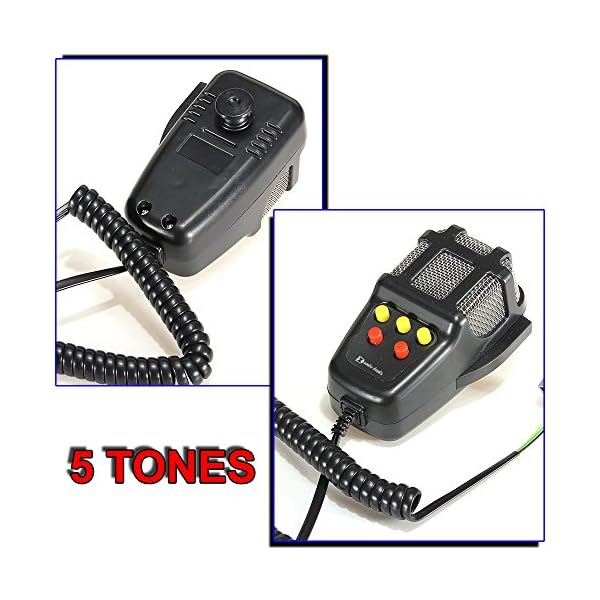 Zento Deals 80 W Auto Sirene Horn mit Mikrofon PA Lautsprecher System Notfall Sound Amplifier-5 Tones – Bild 3
