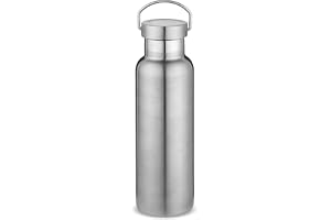 Volhoply Stainless Steel Water Bottles, 600 ML vakuumisolerad dubbelväggig reseflaska med läckagesäkert lock eller handtag, m