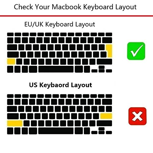 i-Buy Silicone Keyboard Cover Film Sticker for Macbook 12″ and Pro 13″ without TouchBar(model A1708,2016.10 Release)[EU Layout]- Pink - 2