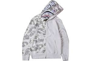 WINKEEY Jungen Shark Hoodies Tarnfarben Haifisch Kapuzenpullover Jacke Mit Reißverschluss Oversized Herbst Winter Oberteil
