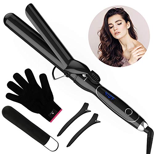 MiroPure Rizador de Cabello de 1.25" con Recubrimiento de Cerámica de Turmalina, Varilla Rizadora de Cabello con Protección Contra Abrasamiento, Plancha Rizadora con Punta Aislada y Exclusiva Cubierta