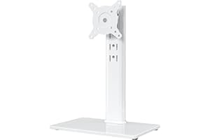 Hemudu Supporto da Scrivania per Monitor da 13-32 Pollici, Supporto TV da Tavolo Regolabile in Altezza da 4 Livello, Supporto TV Girevole ±50°, Inclinazione 25°, Fino a 35 kg, Max Vesa 100x100mm