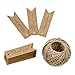Produktbild Giveet 100 Stück Danke Geschenkanhänger mit Free cut String braun Kraftpapier Hang Geschenkpapier Tag für Hochzeit Gunst Party Geschenke Kunsthandwerk Weihnachten und Preisschilder mit 100 Fuß nat