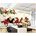 Produktbild MSyikU Seidenwandbild 3D Wallpaper Benutzerdefinierte Wandbild 3D-Raum Wallpaper Acht Pferde Run TV Einstellung Wandmalerei Foto 3D Wandbild Tapete,140cmx70cm