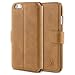Produktbild iPhone 6 Plus Hülle, iPhone 6s Plus Hülle, SAMON® Von Hand gefertigtes Echtleder Klappetui Schutzhülle mit magnetischem Klappenverschluss für iPhone 6 Plus und iPhone 6S Plus - Braun
