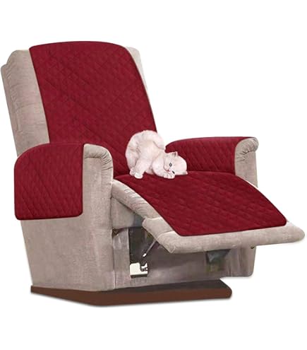 Copripoltrona Reclinabile Universale 1 Posto, Impermeabile E Antiscivolo, Con Tasche Laterali, Beige, Ideale Per Case Con Bambini E Animali