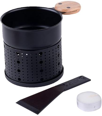 JackRuler Une Raclette à la Bougie,Faites Fondre Votre Fromage en 3 Minutes, Appareil a Raclette avec Spatule Bois Inclues,Devant la télé ou même en Pique Nique (2pc