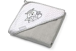 BABYONO Naturalny bambusowy ręcznik kąpielowy dla dzieci z kapturem 100 x 100 cm, duży, super miękki ręcznik kąpielowy, ręcznik plażowy Duschtuch, ręcznik do rąk