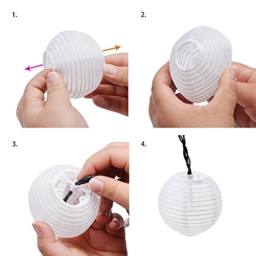 Uping® Solar Lichterkette 20er led Lampion Laterne für Party, Garten, Weihnachten, Halloween, Hochzeit, Beleuchtung Deko in Innen und Außenbereich usw. Wasserdicht 4,5M warm weiß - 4