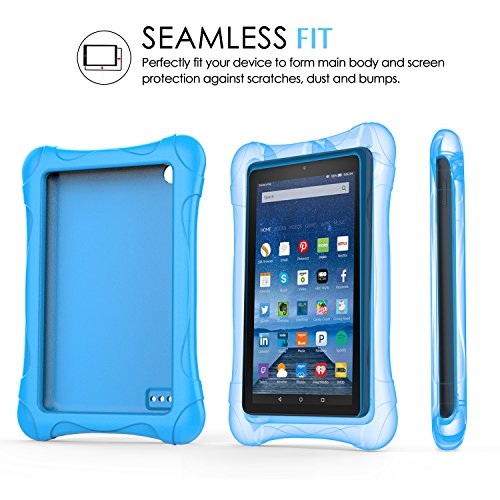 MoKo Fire 7 2015 Hülle – Superleicht EVA Stoßfest Kinderfreundlich Kinder Schutzhülle für Amazon Fire 7.0 Zoll (5. Generation – 2015 Modell), Blau - 7