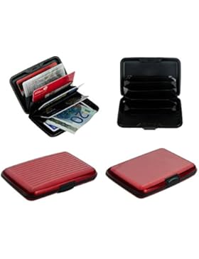 Aluminium Kreditkartenetui in rot (8 verschiedenen Farben erhältlich), Visitenkartenetui, Kreditkartenhülle, Alu...