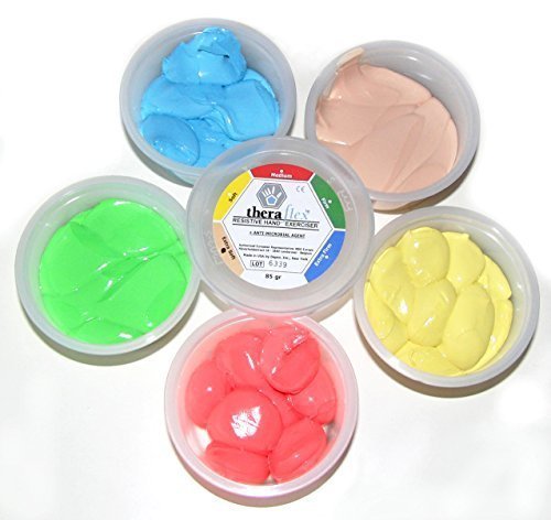 Msd 5 pz PASTA MANO DITA 85g x 5 Resistenze THERAFLEX PUTTY artrite artrosi plastilina