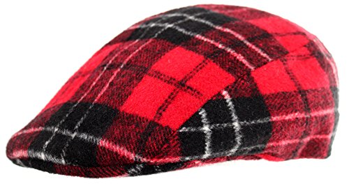 Gorra Plate, diseño de tartán escocés Rojo Rojo