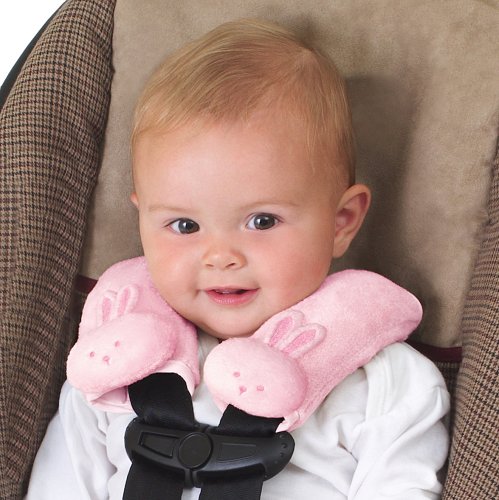 Kiddopotamus Cushystraps Super Soft Strap Covers, Pink Bunnies
