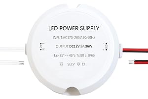 HNCY Trasformatore 220V 12V, Alimentatore 12V, Trasformatore LED 12V 36W, Driver LED AC a DC, Ultra Sottile Trasformatore LED, Senza Rumore Alimentatore di Tensione Costante per Faretto e Striscia LED