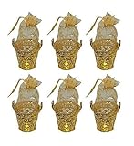 Fully Gifts for Friends and Relatives Mini Boxes, Baskets for Wedding, (Set of 6) 15 Grams, Golden, Pack of 1