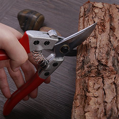 Gartenschere – Smaier Hand Schneide Schere zum Schneiden von Hecken, Unkraut, Rasen und zum Gras Schneiden Rosenschere ideal für professionelle Gartenarbeiten – Ergonomischer Griff - 7