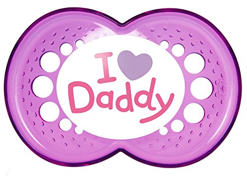 MAM Babyartikel Original Silikon I love Daddy, girl, 6 -16 Monate, Doppelpack - 2