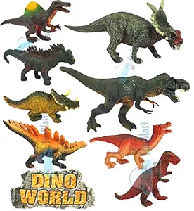 FunBlast Dinosaur Toy Set of 8 Pcs - Dinosaurs Animals Figures Toys for Kids,Boys (Multicolor)