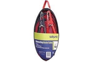 Sakura Starthilfekabel für extreme Beanspruchung SS3627 - 700 A, 4 m, farblich kodierte Klemmen - für Pkw, Fahrzeuge bis 4,5 l/4500 ccm - leere Batterie