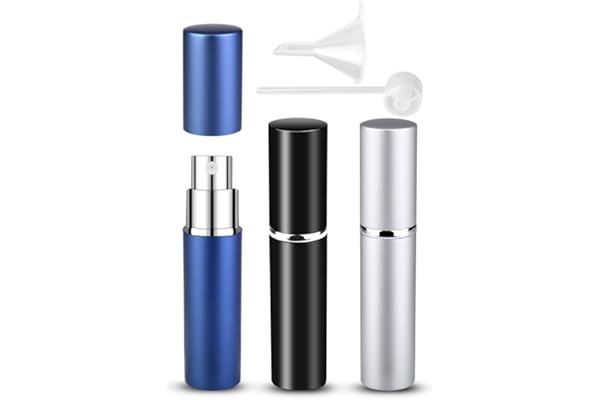 3pcs 6ML Atomiseur de Parfum Rechargeable, Mini Distributeur Vide portatif de Bouteille de Jet de Parfum Vaporisateurs de Parfum avec Entonnoir et Pipette Parfum Femme Homme Portable pour Voyage