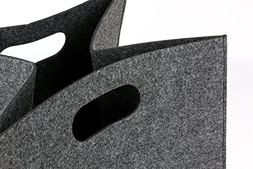 Fanaticism Filz-Aufbewahrungsbox Filz Korb Filztasche， grau, 32*32*32cm - 3