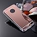 Produktbild Moto G5 Plus Hülle,Moto G5 Plus TPU Hülle Spiegel,Leweiany Kreativ Make Up Mirror Spiegel Muster Glänzend Shiny Kristall Klar Durchsichtig Transparente Hülse HandyTasche Strass Rahmen Slim TPU und PC Handy Gehäuse Hülle Premium Protector Shell Slim Etui Schale Bumper Luxus Dame Mädchen Frau Schutzhülle Hardcase Hart Hülle Handyhülle Etui Case für Motorola Moto G5 Plus Silikon Backcover Tasche Case Spiegel Hülle Mirror Effect - Roségold
