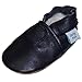 Soft Leather Baby boys or girls Shoes with Suede Soles by Dotty Fish. Plain Navy design - 6-12 months