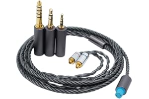 Janjunsi Kabel do Aktualizacji MMCX Kabel Zamienny Kompatybilny z Sennheiser IE300 IE600 IE900 Słuchawki - 3 w 1 Audio Plug z Wtyczką 2.5mm/3.5mm/4.4mm