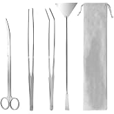 Aquascaping Stainless Steel 4 in 1 Tools Aquarium and Terrarium Scissors, Tongs, Spatula, Aquascape Fish Tank Set