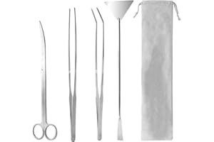 SGEHAI 4 Stück Aquarium aquascaping Tools,aquascaping Set,Edelstahl Premium Aquarium Werkzeuge,wasserpflanzen pinzette Schere spachtel Kits,ür aquarienstarter