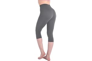 Leafigure Gym Leggings Womens High Waist 3/4 Black Leggings for Women Workout