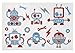 Kit for Kids Nursery Rug, White with Fun Robots
