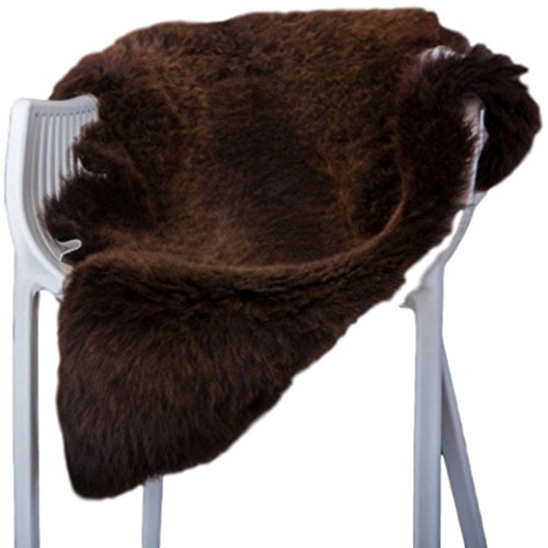Preisvergleich Produktbild Lammfell Schaffell echt grau NATUR optik Läufer Sitzauflage Abdeckung Warmer schaffell xxl (Braun, 120-130 cm)